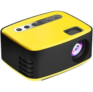 Full HD 1080P Video Projector, Mini Portable Projector with Remote Control, Smart Projector for Home Theater Outdoor Movies (Black and Yellow – Multimedia Edition)