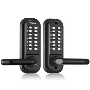 VEVOR 14 Digit Keypad, Mechanical Keyless Entry Door Lock, Water-proof Zinc Alloy, Double-sided Embedded Outdoor Gate Door Locks Set with Keypad and Handle, Easy to Install