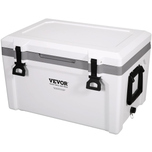 VEVOR 52 qt Insulated Portable Cooler, Holds 50 Cans, Ice Retention Hard Cooler with Heavy Duty Handle, Ice Chest Lunch Box for Camping, Beach, Picnic, Keeps Ice for up to 6 Days