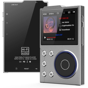 Lossless music player ， portable media player – FLAC/DSD playback, ALPS scroll wheel, zinc alloy body, 10 hours of battery life [Metallic Gray-Bluetooth version-built-in 16GB+64GB]