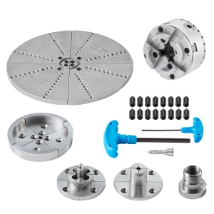 VEVOR KP965 Lathe Chuck, 4-Jaw 3.75" Diameter, Metal Lathe Chuck Turning Machine Accessories with 5 Sets of Jaws, Self-centering Tool, for Precision Machining, Milling Machines