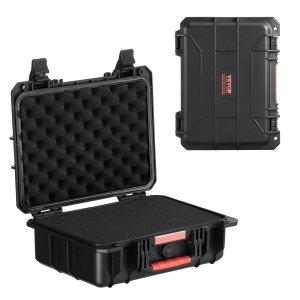 VEVOR 40x32x16.6 Weatherproof Hard Case, Heavy Duty Protective Dry Box Case with Pre-cut Foam, and Retractable Pull Handles for Travel, Hunting, Military, IP67 Waterproof Case