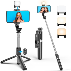 YOULIGHTS Portable 41 Inch Selfie Stick Phone Tripod with Wireless Remote Extendable Tripod Stand 360 Rotation Compatible with iPhone 14 13 12 11 pro, Android Samsung Smartphone