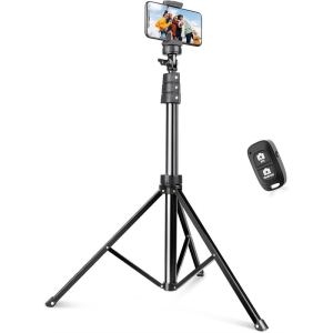 YOULIGHTS 72" Phone Tripod, Extendable Cell Phone Tripod Stand, Selfie Stick Tripod with Wireless Remote Remote and Phone Holder, Compatible with iPhone Android Phone, Camera