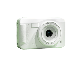 White 40-megapixel camera (128GB memory card) - auto focus, selfie mode, compact design, portable and easy to carry, retro camera portable CCD card machine mini