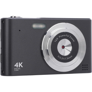 Compact Retro CCD Black UHD Retro Camera, 64GB Memory + Card Reader – 48MP Photo, Time-lapse