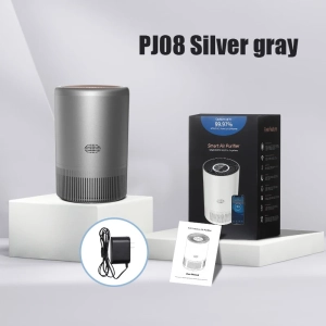 Ionizer with WiFi Control – Captures Bacteria, Smoke and Pollen – Formaldehyde Removal, Quiet Design (Silver)