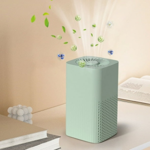 Desktop air purifier, removes smoke and odor, suitable for small bedrooms, removes formaldehyde, silent air purifier, fresh air blower (avocado green)