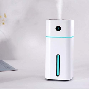 Air Humidifier 180ML Mini Ultrasonic Aromatherapy Humidifier with LED Night Light Car Atomizer Air Purifier - White