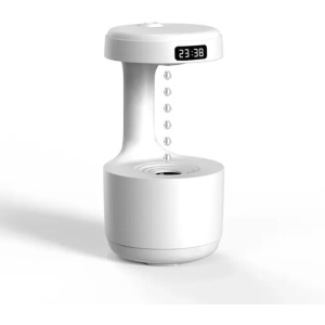 Droplet Air Humidifier Anti-Gravity Ultrasonic Cool Mist Night Light Gravity-Free Sprayer with LED Night Light, White