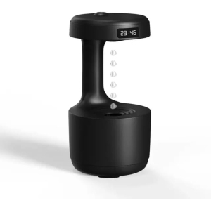 Droplet Air Humidifier Anti-Gravity Ultrasonic Cool Mist Night Light Gravity-Free Sprayer with LED Night Light, Black
