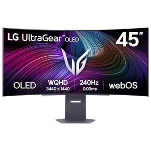LG UltraGear 45" WQHD 240Hz 0,03 ms GTG Courbé OLED G-Sync FreeSync Moniteur de jeux (45GX90SA-B) - noir
