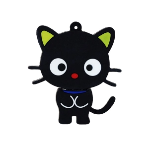Cartoon USB flash drive Cartoon black cat memory stick Silicone USB flash drive-128GB