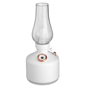 Retro Style Kerosene Lamp Humidifier Bedroom Desktop Aromatherapy Machine USB Small Household Humidifier - White