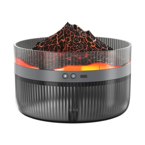 Volcano Aromatherapy Machine Multi-function Flame Humidifier Large Capacity and Large Mist Diffuser - Black