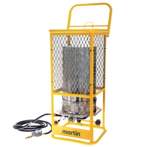 Martin GF125LP 360-Degrees Radiant Heater - 125,000 BTU Portable Infrared Propane Gas Heater on Wheels; Surround Heat for Outdoor Use, Construction Work, Jobsite