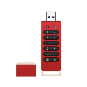 Secure USB 3.0 Flash Drive AES-256 Encrypted USB Drive Digital Encrypted USB Drive – Hardware-level security, compact, durable and portable (red 256GB)