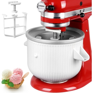 LETOMS Ice Cream Attachment for KitchenAid – 2 Quart Frozen Dessert Maker for Ice Cream, Sorbet & Gelato – Fits KitchenAid Stand Mixers