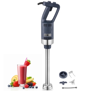 VEVOR 500W Commercial Immersion Blender, Heavy Duty Hand Mixer, 16 inch Stepless Variable Speed Mixer with Stainless Steel Blade, Multi-Purpose Portable Mixer for Sauces, Cream