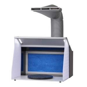 VEVOR Airbrush Spray Booth, Portable Hobby Airbrush Paint Spray Booth Kit with 4 LED Light, Powerful Dual Exhaust Fans, Turntable and 6 ft Extension Hose, for Painting Models