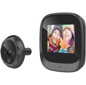 Doorbell Door Hole Camera WiFi HD 2.4 Inch Home Video Cat Eye Doorbell Voice Phone Intercom Video (Color: Black)