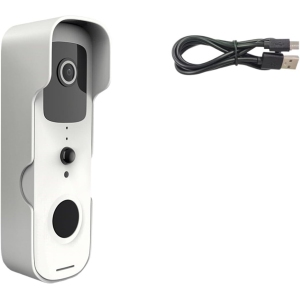 Smart Doorbell, Doorbell, Tuya Smart Video Doorbell, Waterproof Night Vision Home Security 1080P FHD Camera Digital Video Intercom WIFI Tuya Doorbell - White