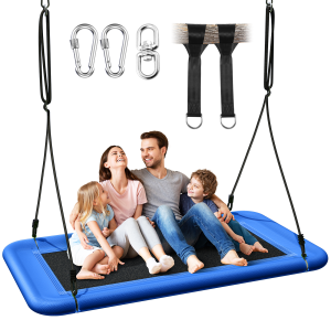 MIHOVER 60" Giant Platform Tree Swing 700lb Weight Capacity Durable Steel Frame - Blue