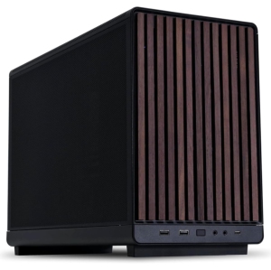 Lian Li A3-mATX-WD-26.3L Micro Form Factor Chassis - Black, Wood Front Panel, Supports 360mm AIO, M-ATX/ITX, Modular Design
