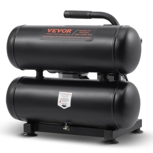 VEVOR 4.6 Gallon Air Compressor, Steel Tank, 1HP 2.2 CFM@90 PSI Oil Free Air Compressor & Max. 120PSI Pressure, 80dB Ultra Quiet Portable Compressor, for Auto Repair,Tire Inflation
