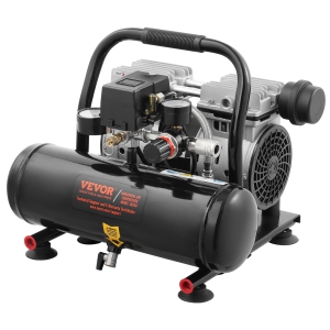 VEVOR 1 Gallon Air Compressor, Steel Tank, 1HP 1.5 CFM 90PSI Oil Free Air Compressor & Max. 120PSI Pressure, 78dB Ultra Quiet Portable Compressor, for Auto Repair, Tire Inflation