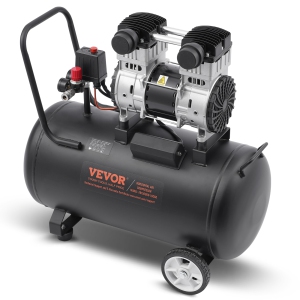 VEVOR 15 Gallon Air Compressor, Steel Tank, 2HP 5.3 CFM@90 PSI Oil Free Air Compressor & Max. 125PSI Pressure, 78dB Ultra Quiet Portable Compressor, for Auto Repair, Tire Inflation