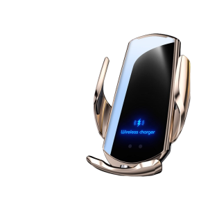 Intelligent Infrared Induction Car Holder, Dual Mode Charging (Wireless + Magnetic) - Steady Grip, Suitable for Bumpy Roads, 360° Viewing Angle (Gold)