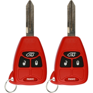Keyless Entry Remote Control Uncut Car Key Fob Replacement for OHT692427AA KOBDT04A Red (Pack of 2)