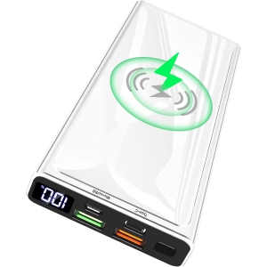 Wireless Portable Charger, 22.5W PD20W QC3.0 15W Fast Charging 10000mAh Power Bank LED Display, External Battery Pack,