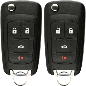 Keyless Entry Remote Control Car Uncut Flip Key Fob Replacement for OHT01060512 (Pack of 2)