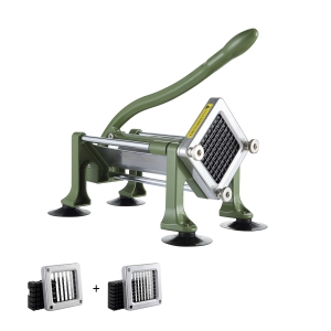 VEVOR French Fry Cutter, Potato Slicer with 1/2-Inch and 3/8-Inch Stainless Steel Blades, Manual Potato Cutter Chopper with Suction Cups, Great for Potato, French Fries, Cucumber