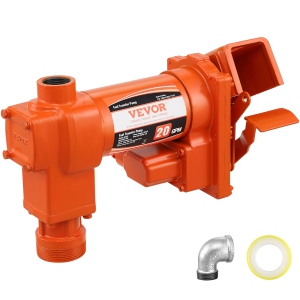 VEVOR 1/4 HP Fuel Transfer Pump, 12V DC 20 GPM, High Flow Cast Iron Gasoline Extractor Pump with Fuel Collection Box Design for Gasoline, Diesel, Kerosene, Ethanol&Methanol Blends
