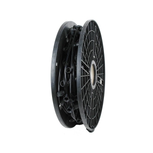 Novelty Lights 250 Foot C7 Christmas Stringer Bulk Reel, Black Wire, 12" Spacing, Candelabra Base (C7/E12), SPT-1 8 AMP Wire