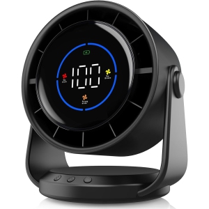 Table fan quiet wall mounted table fan digital display rechargeable USB fan 105° tilt 100 speeds long lasting power portable fan