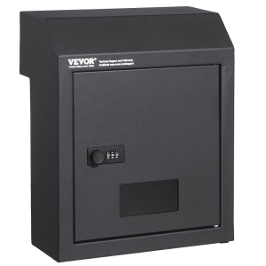 VEVOR 12'' Sturdy Metal Key Safe, Combo Lock, Wall-Mounted, Secure Letter Keeper, Dark Gray