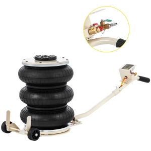 VEVOR 5 Ton/11023 lbs Pneumatic Jack Triple Bag Air Jack Lifting Height 6.5-16Inch Inflatable Car Jack Lifter Pneumatic Air Jack 11023LBS Capacity Extremely Fast Lifting