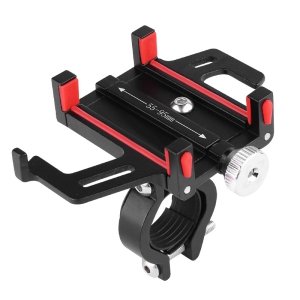 Motorcycle GPS Navigation Board Holder Aluminum Alloy Mobile Phone Holder Suitable for All Smartphones Bicycles and Motorcycles Universal (Color: red)