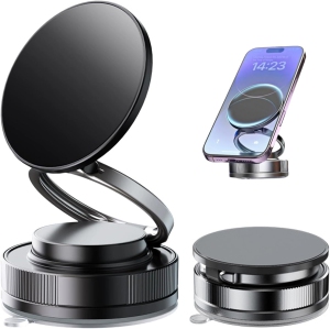 Mobile phone holder with magnetic suction cup, car mobile phone holder, empty magnetic suction cup foldable rotating holder rotation, car mobile phone holder suction cup