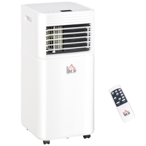 Homcom 3-in-1 Portable Air Conditioner - 8000 BTU (344 sq ft Coverage) - 54dB, Window Kit, Remote - White