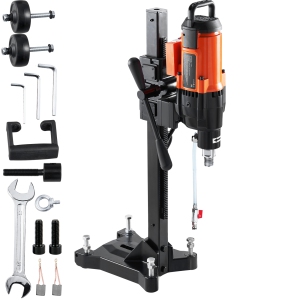 VEVOR 10in Wet Concrete Core Drill Rig with Stand Wheels, 750RPM Speed & 1-1/4" Thread & Lifting Handle, 10in Drilling Diameter for Concrete Brick Block Stone, 2500W