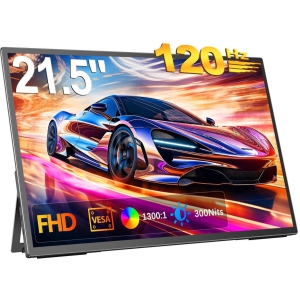 UPERFECT 21.5 Inch 120HZ Portable Monitor w/Kickstand & VESA, Large Portable Gaming Monitor with HDMI Type C, External Dispaly for Laptops, Steamdeck, MacBook, Phones, Mini PC