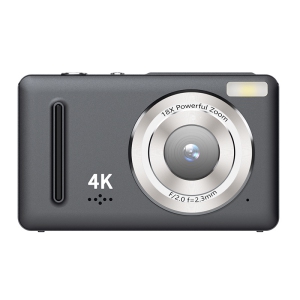 FC002 4K Photography Digital Camera, 18x Zoom Vlogging Camera with 2.4" HD Display, Compact Travel Camera - Black + 64G Camera Card