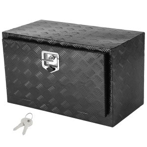 VEVOR 30" x 14" x 16" Underbody Truck Box, Pickup Storage Box, Heavy Duty Aluminum Diamond Plate Tool Box with Lock and Keys, Waterproof Trailer Storage Box with T-Handle Latch