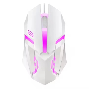 USB Wired Mouse RGB Colorful Gaming Mouse 1600 DPI Optical Wired Mouse Mice Ergonomic Mouse for PC Computer Desktop Macbook Pro - White