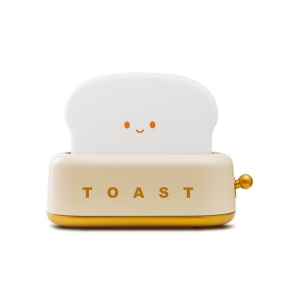 Yellow toaster Night Light - Rechargeable, Dimmable & Timer, 800mAh Battery, Cute Smile Design for Nursery/Bedroom/Decor